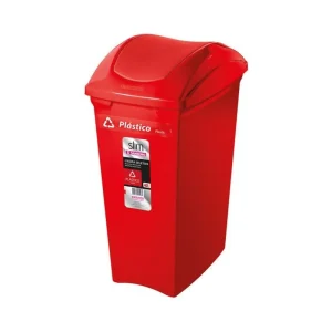 papelera selectiva roja 40l tapa vai ven