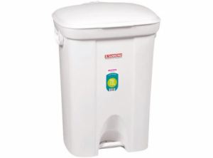 papelera 72l con pedal beige