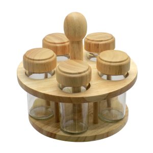 set 5 pcs especiero de madera