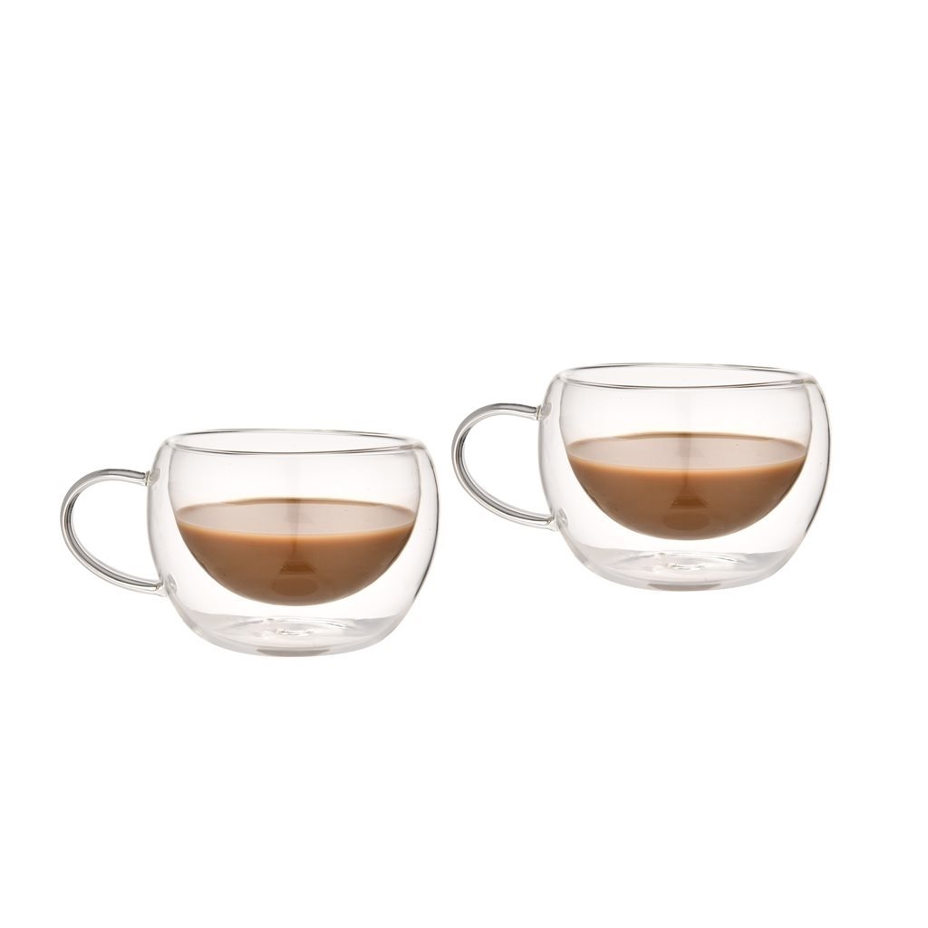 Faubourg Tazza A Doppia Parete In Vetro Borosilicato 350 Ml - 'Berlin', Soffiata A Mano, Isolante Per Bevande Calde E Fredde, Design Elegante