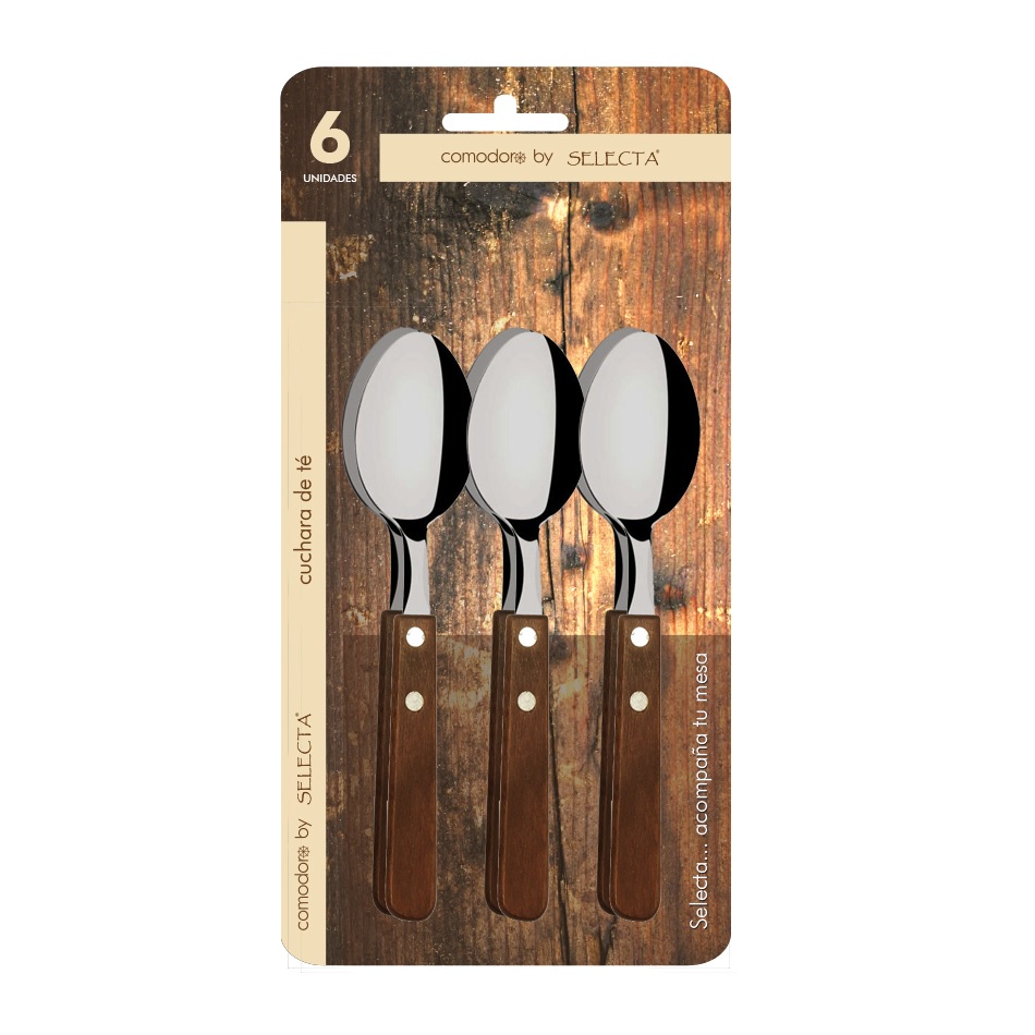 cuchara x6u mango madera comodoro by selecta 1 cuchara x6u mango madera comodoro by selecta