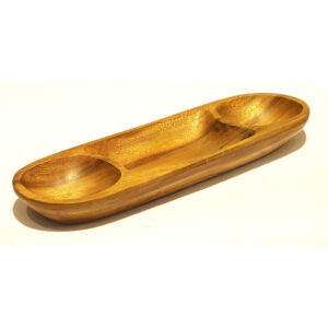 Copetinero oval 3 divisiones madera 41x13x4cm