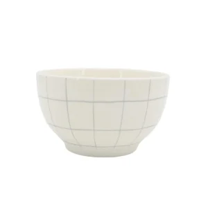 BOWL CERAMICA D14CM QUADRA BLANCO/GRIS