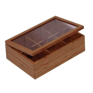 Caja rect para te 6 div bamboo 25x17x8cm