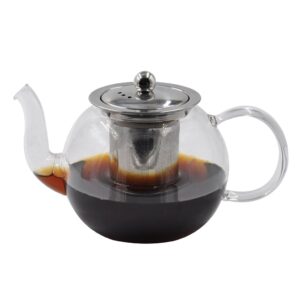 Tetera 800ml vidrio borosil. tapa/infusor a.inox