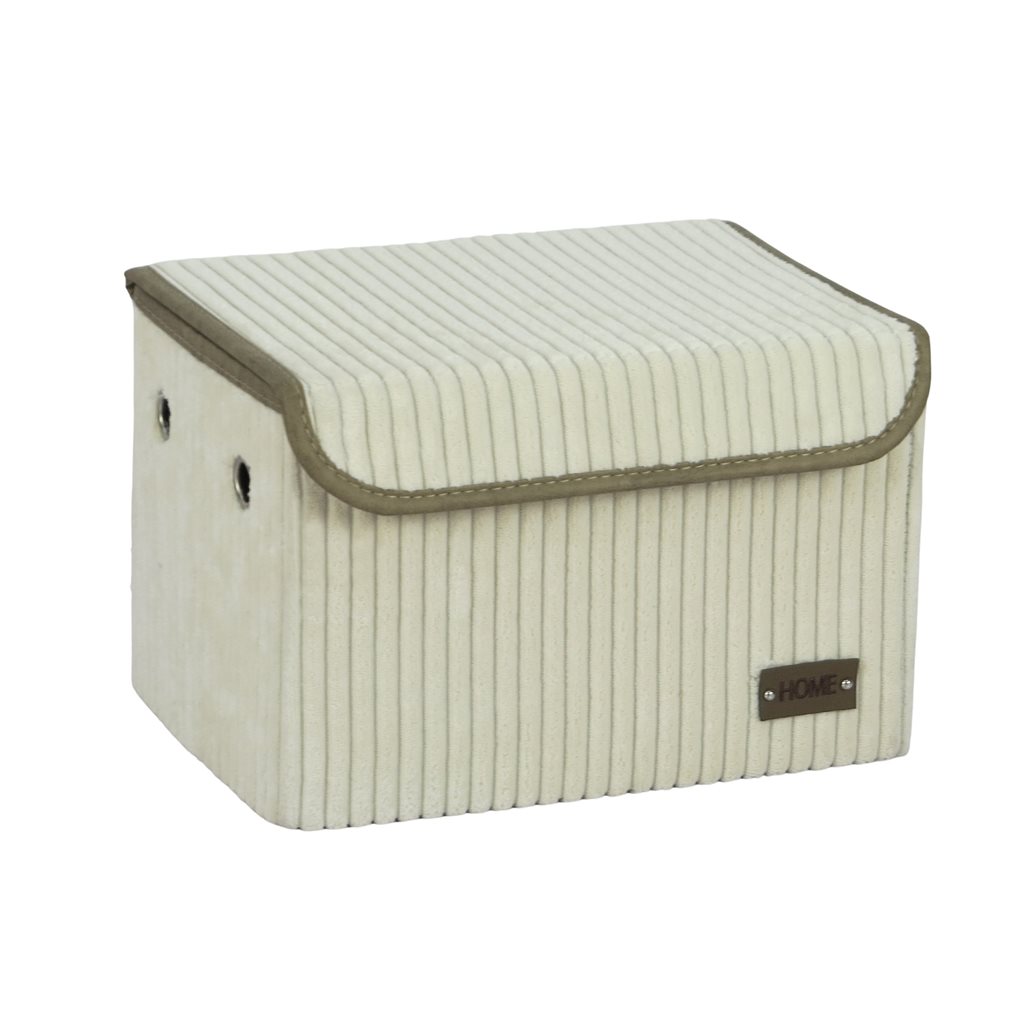 Caja organizador rec c/tapa 30x20xh20cm pana crudo 1 Caja organizador rec c/tapa 30x20xh20cm pana crudo