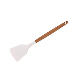 Espatula silicona recta mango acacia blanco 31cm