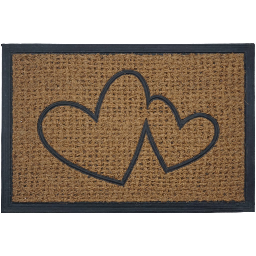 Felpudo coco/goma 40x60cm h.1cm corazón