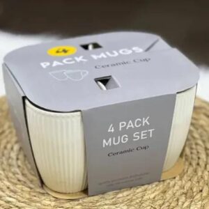 set x 4 tazas cerámica
